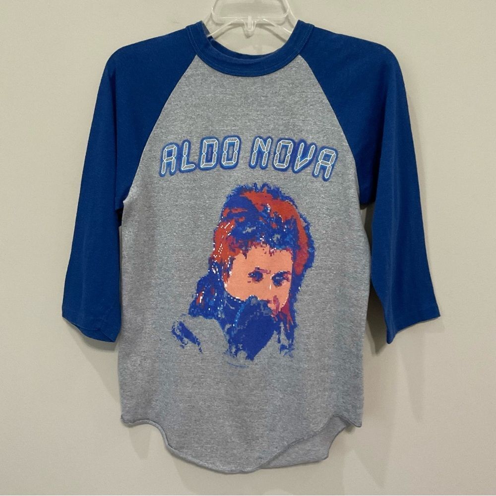 Vintage Aldo Nova Jersey Style Concert T-Shirt Sz Med 3/4 Sleeve Made In USA